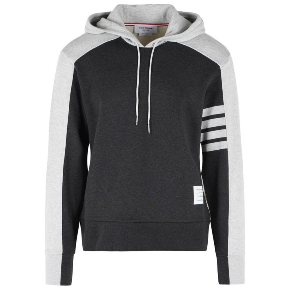 Thom Browne 'Colorblock 4 Bar' Grey Cotton Sweatshirt Men